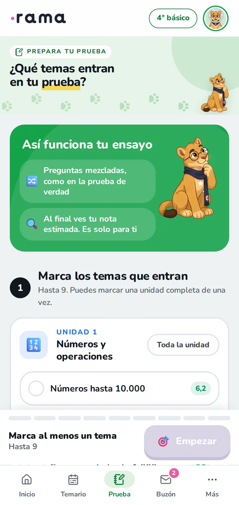 Prepara tu prueba en el celular: los temas que entran en tu prueba